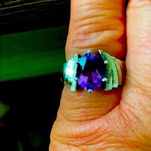 Amethyst and Sterling silver ring size 7